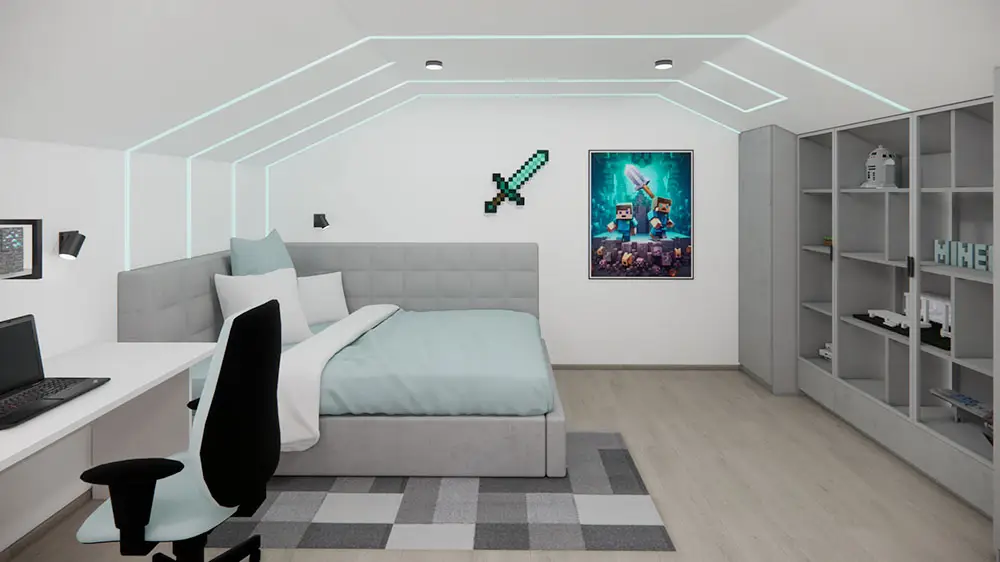 Návrhy dětských a studentských pokojů