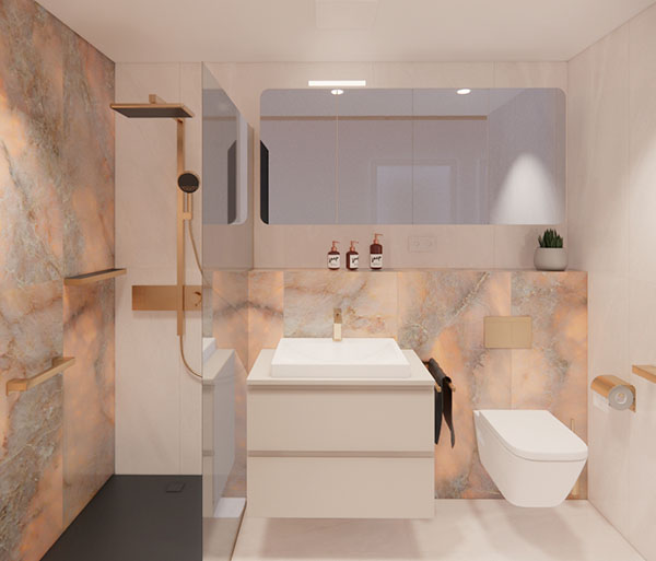 návrh koupelny onyx