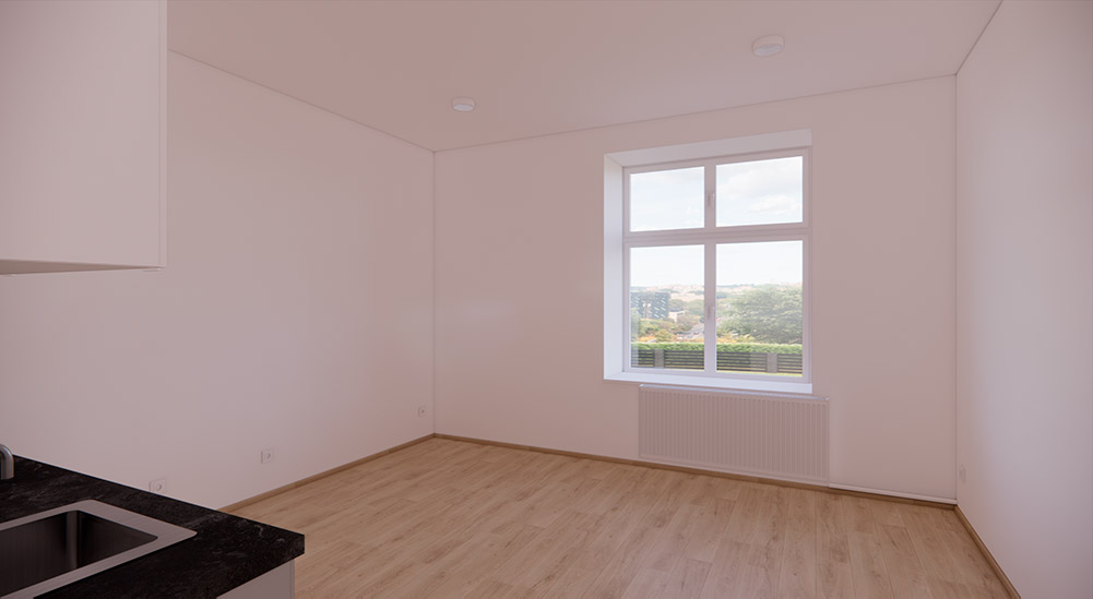 návrh rekonstrukce investičního bytu 1+kk Praha